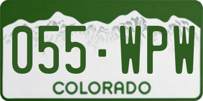 CO license plate 055WPW