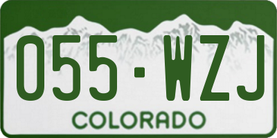 CO license plate 055WZJ