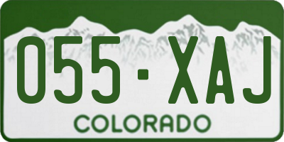 CO license plate 055XAJ