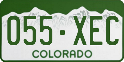 CO license plate 055XEC