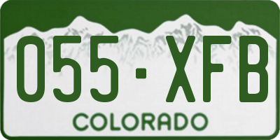 CO license plate 055XFB