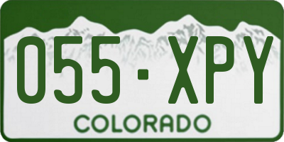 CO license plate 055XPY