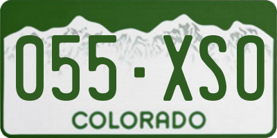 CO license plate 055XSO