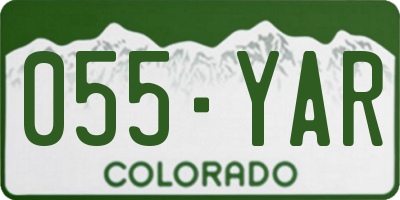 CO license plate 055YAR