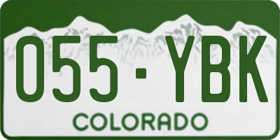 CO license plate 055YBK