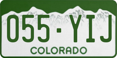 CO license plate 055YIJ