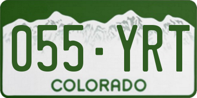 CO license plate 055YRT