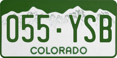 CO license plate 055YSB