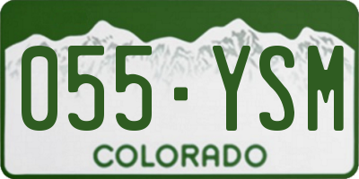 CO license plate 055YSM