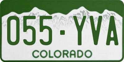 CO license plate 055YVA