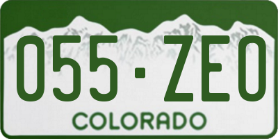 CO license plate 055ZEO
