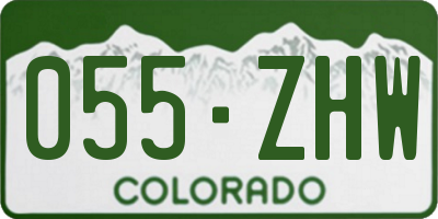 CO license plate 055ZHW