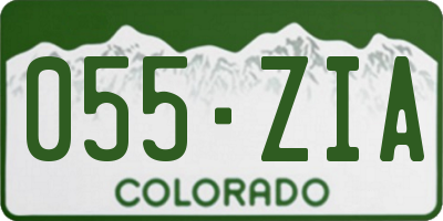 CO license plate 055ZIA