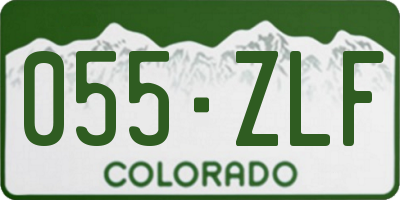 CO license plate 055ZLF