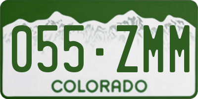 CO license plate 055ZMM