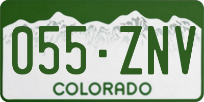 CO license plate 055ZNV
