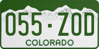 CO license plate 055ZOD