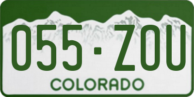 CO license plate 055ZOU
