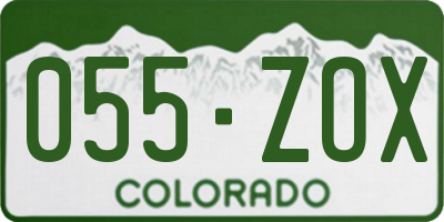 CO license plate 055ZOX