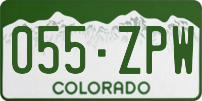CO license plate 055ZPW