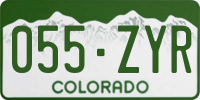 CO license plate 055ZYR