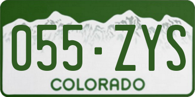 CO license plate 055ZYS