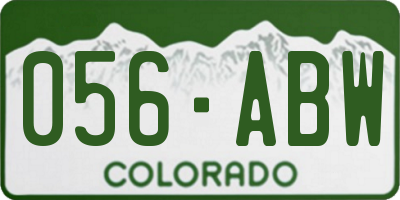 CO license plate 056ABW