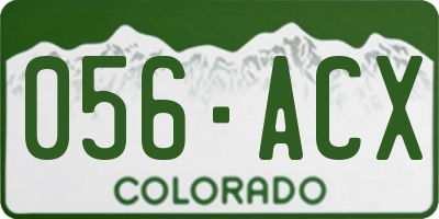 CO license plate 056ACX