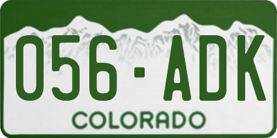 CO license plate 056ADK