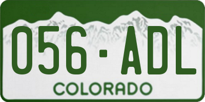 CO license plate 056ADL