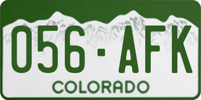 CO license plate 056AFK