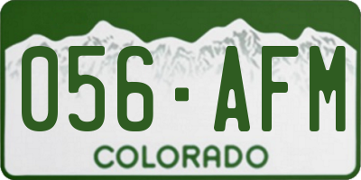 CO license plate 056AFM
