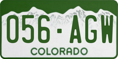 CO license plate 056AGW