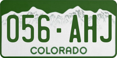 CO license plate 056AHJ