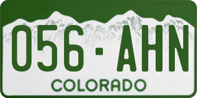 CO license plate 056AHN