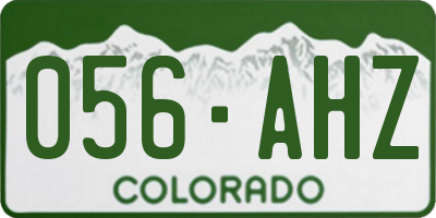 CO license plate 056AHZ