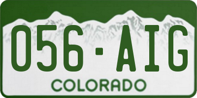 CO license plate 056AIG