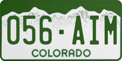 CO license plate 056AIM