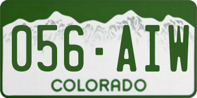 CO license plate 056AIW