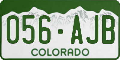 CO license plate 056AJB