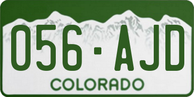 CO license plate 056AJD