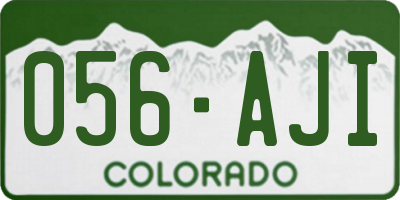 CO license plate 056AJI
