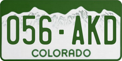CO license plate 056AKD