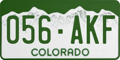 CO license plate 056AKF