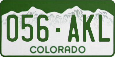CO license plate 056AKL