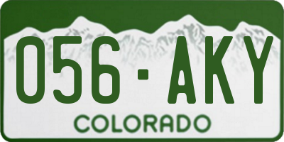 CO license plate 056AKY