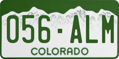 CO license plate 056ALM
