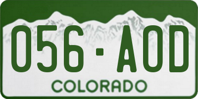 CO license plate 056AOD