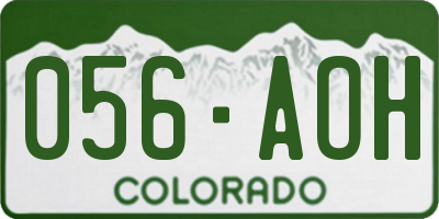 CO license plate 056AOH