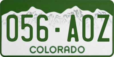CO license plate 056AOZ